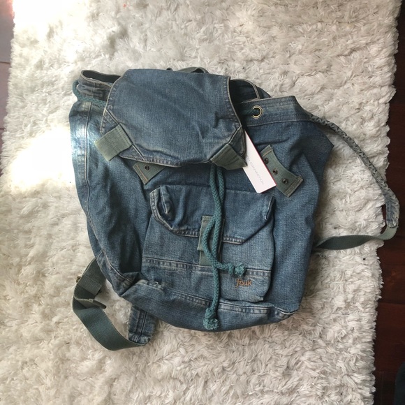 French Connection Handbags - French Connection denim backpack